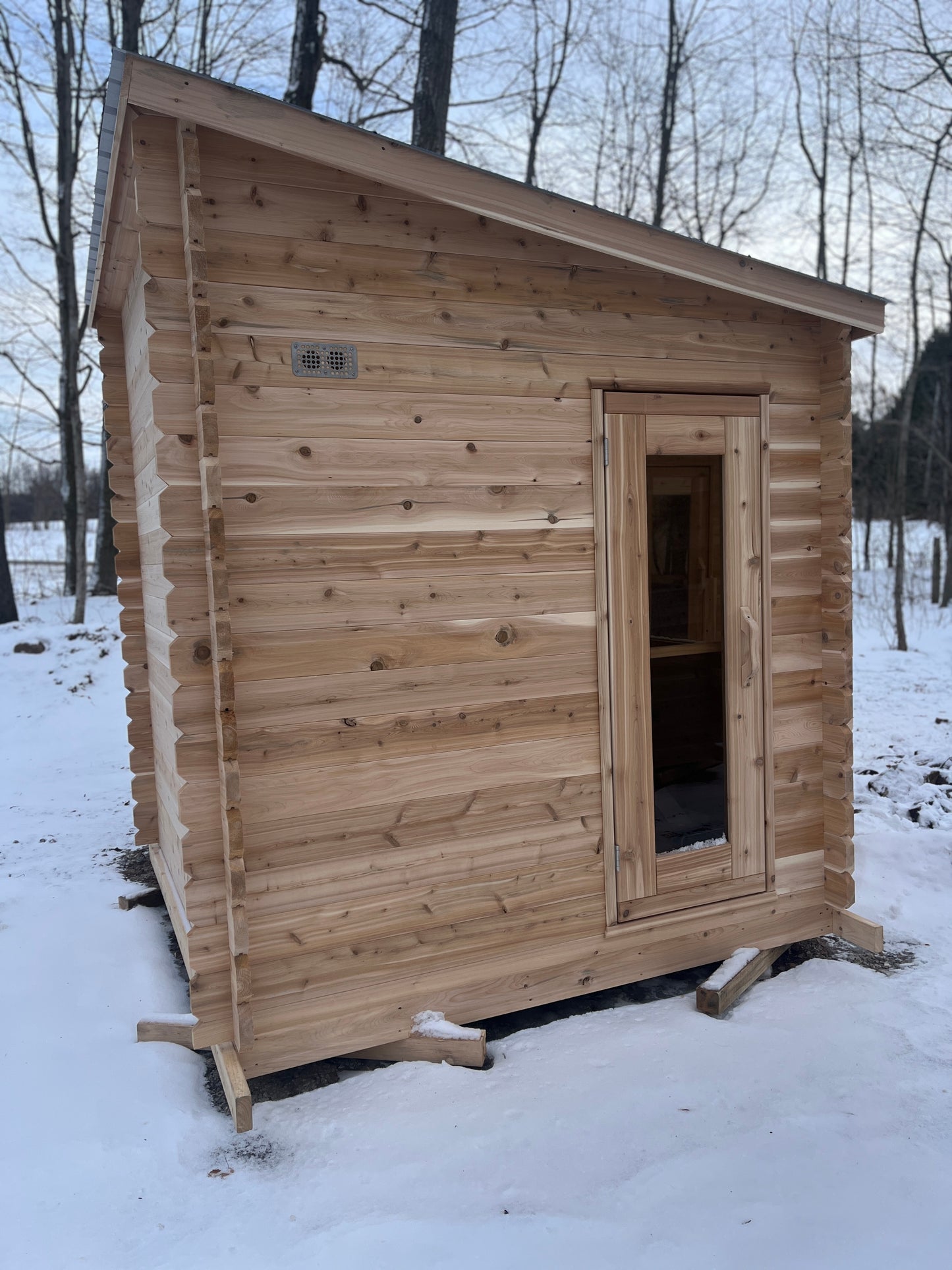 7x7 Modern Sauna with Leanto Roof image 11