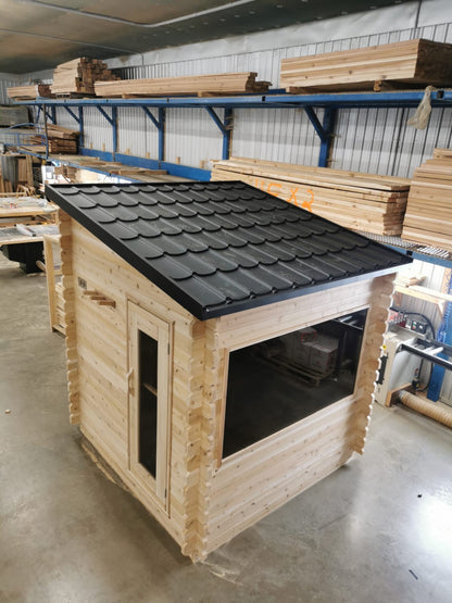 7x7 Modern Sauna with Leanto Roof image 12