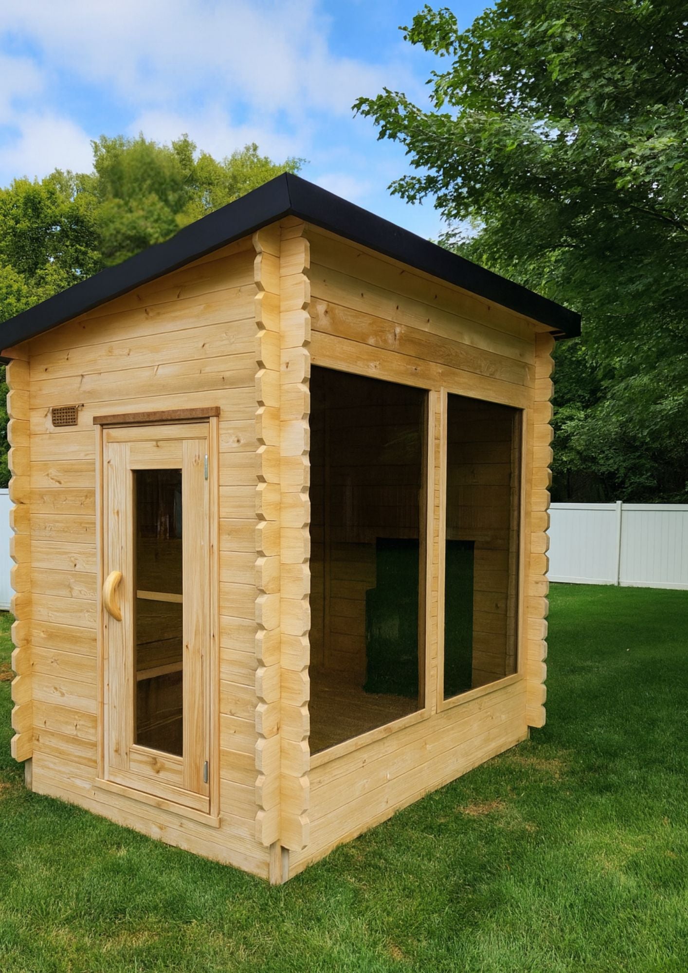 8x8 Modern Sauna with Leanto Roof image 14