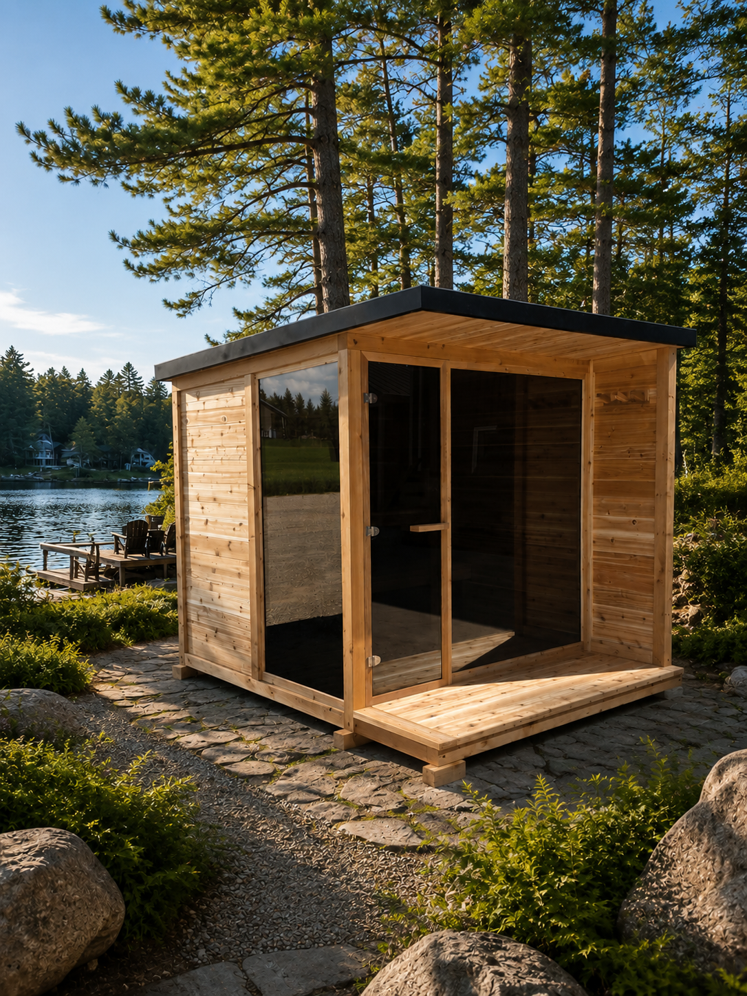 Signature Series Knotty Red Cedar Modern Sauna