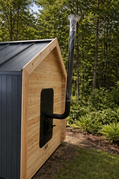 Modern 8x8 Cabin Sauna with Steel Roof and Siding image 1