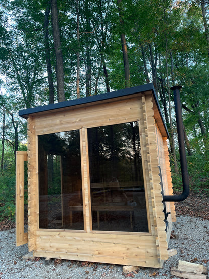 8x8 Modern Sauna with Leanto Roof image 0