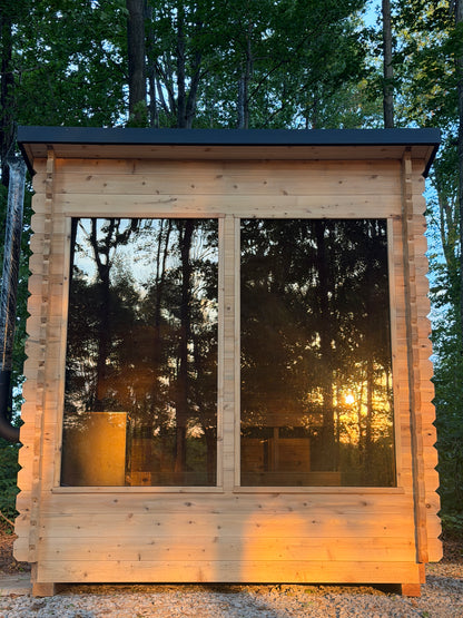 8x8 Modern Sauna with Leanto Roof