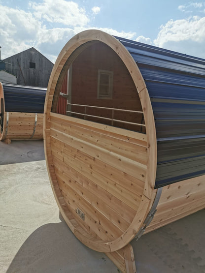 7x6 Barrel Sauna with Porch image 3