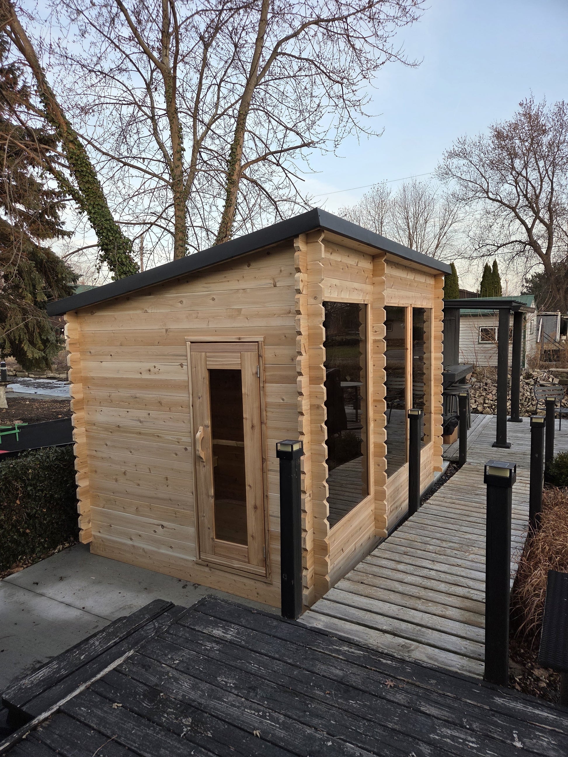 8x12 Modern Sauna with Leanto Roof and Changeroom image 2