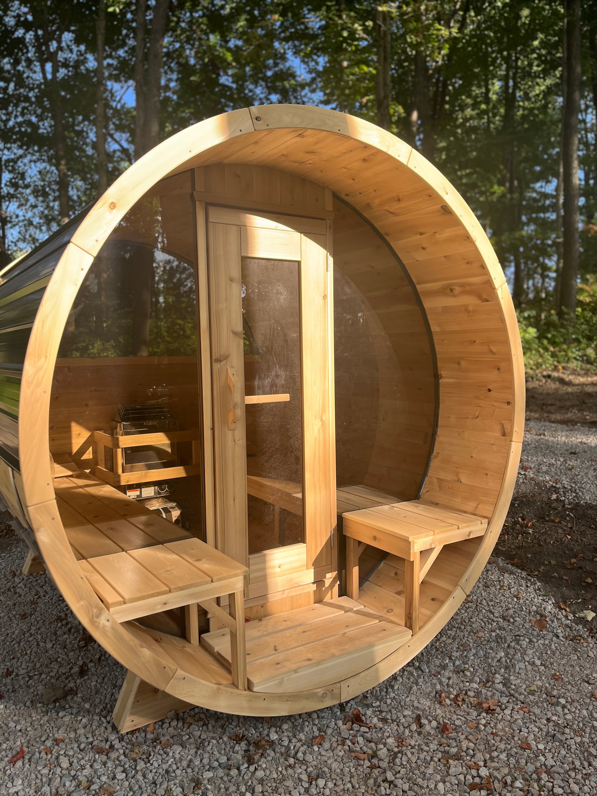 7x8 Barrel Sauna with Porch (4-6 person) image 0
