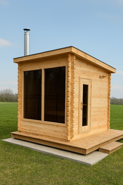 8x8 Modern Sauna with Leanto Roof image 6
