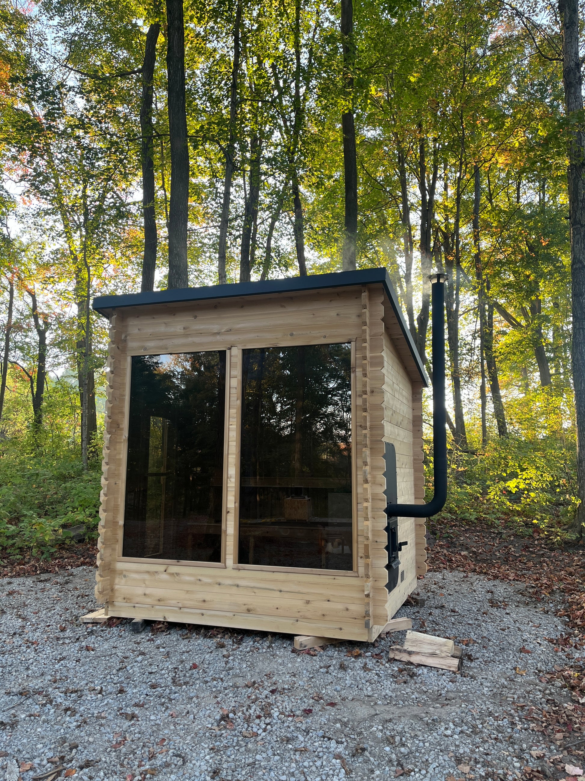 8x8 Modern Sauna with Leanto Roof image 2