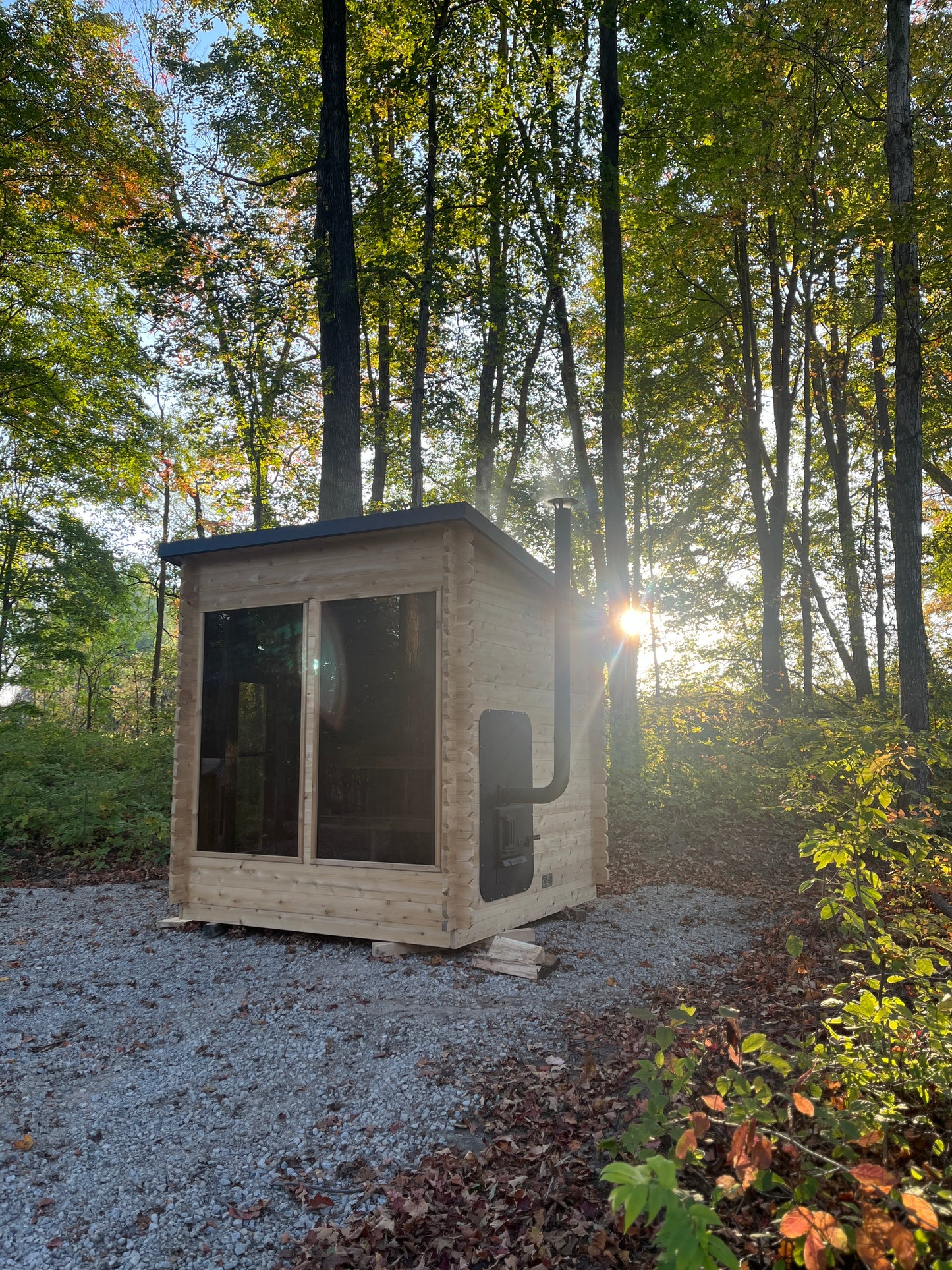 8x8 Modern Sauna with Leanto Roof image 1