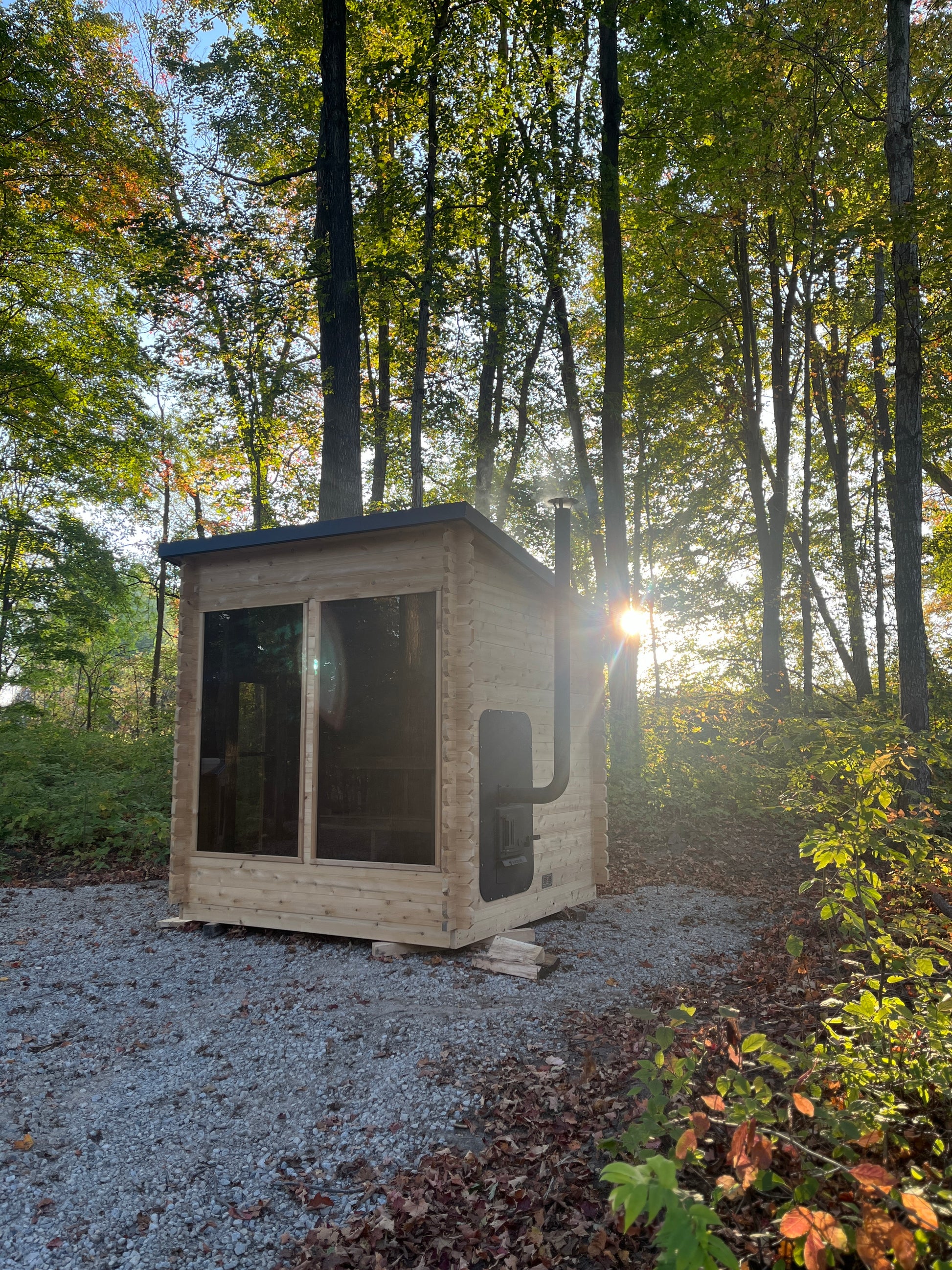 8x8 Modern Sauna with Leanto Roof image 1