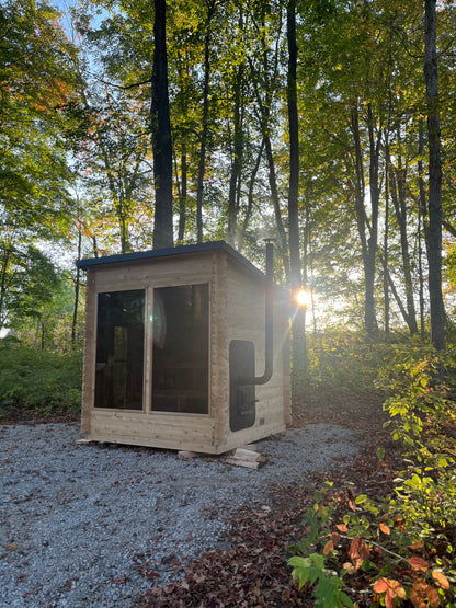8x8 Modern Sauna with Leanto Roof image 1