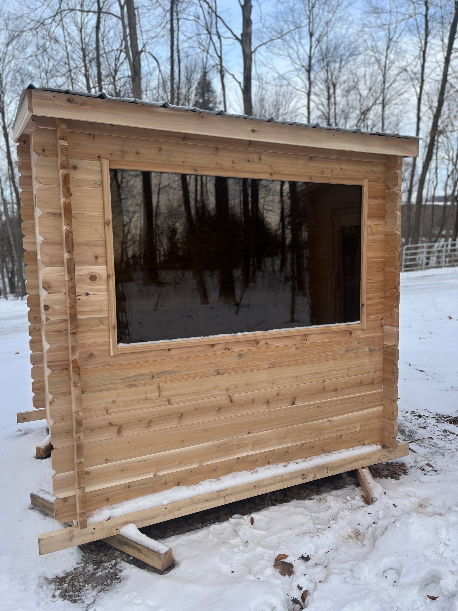 7x7 Modern Sauna with Leanto Roof image 6