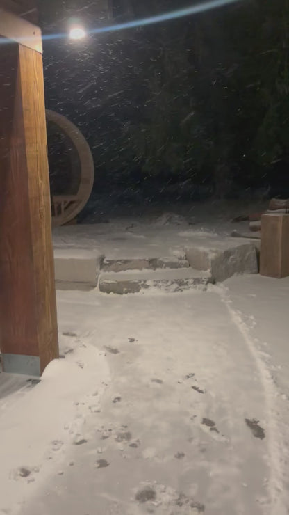 7x8 Barrel Sauna with Porch (4-6 person)